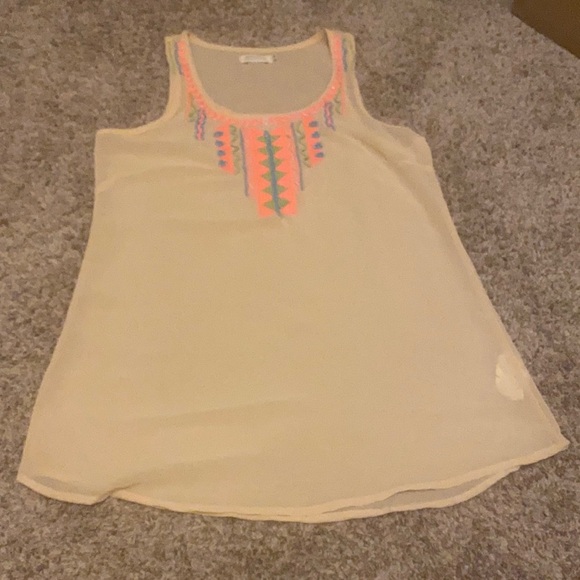 Sheer Tank Blouse with Beading Detail - Picture 1 of 5